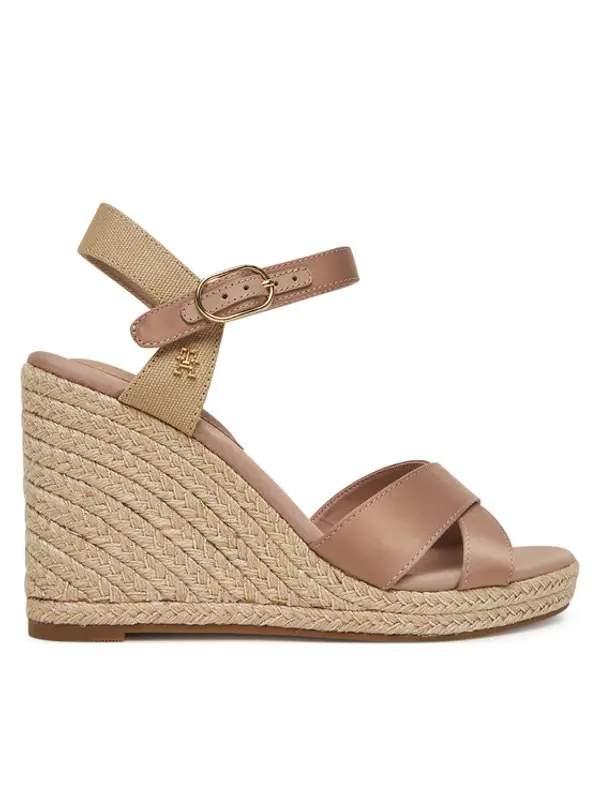 Tommy Hilfiger Tommy Hilfiger Espadrile Satin High Wedge Espadrille FW0FW08602 Ružičasta