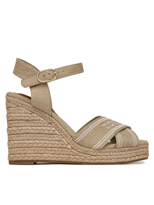 Tommy Hilfiger Tommy Hilfiger Espadrile Tommy Hilfiger Espad High Wedge FW0FW08668 Bež