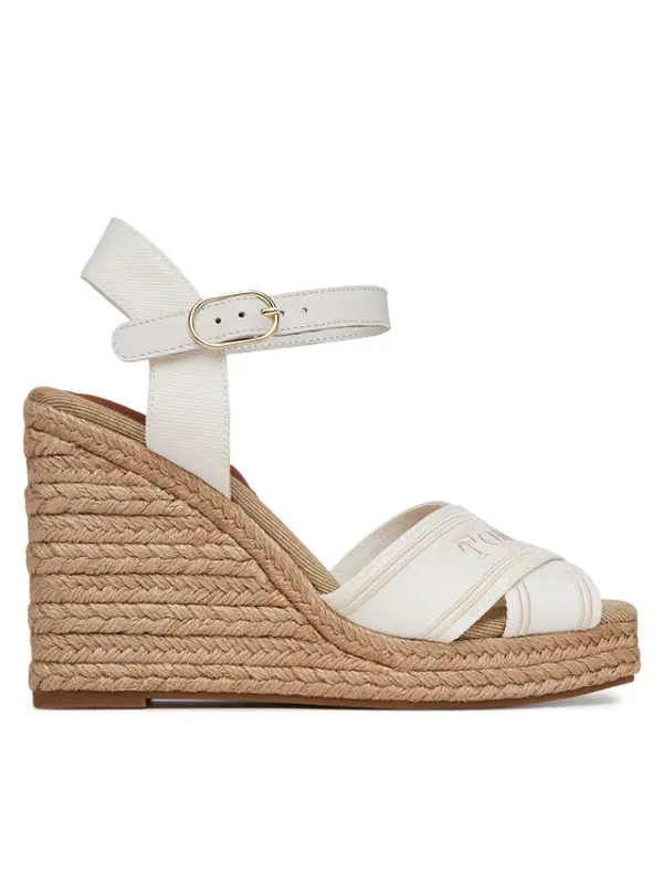 Tommy Hilfiger Tommy Hilfiger Espadrile Tommy Hilfiger Espad High Wedge FW0FW08668 Écru