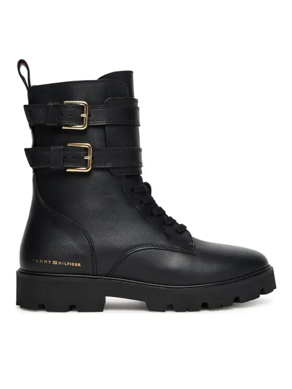 Tommy Hilfiger Tommy Hilfiger Gležnjače Biker Laceup FW0FW08986 Crna
