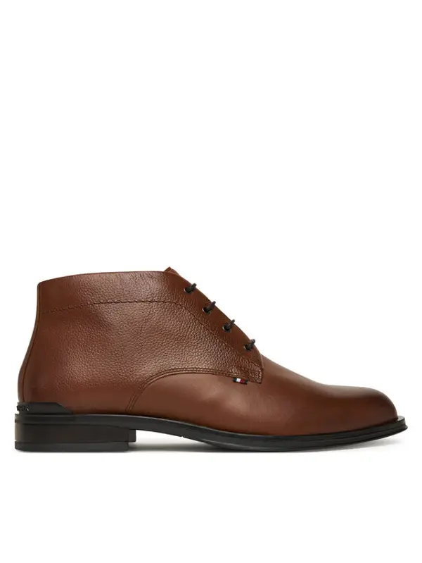 Tommy Hilfiger Tommy Hilfiger Gležnjače Corporate Hilfiger Lth Boot FM0FM05697 Smeđa