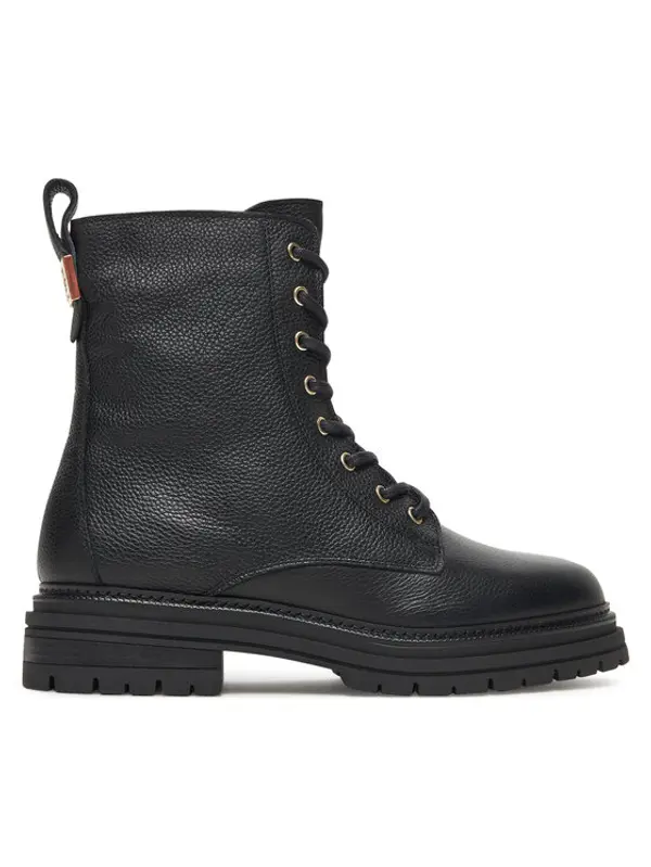 Tommy Hilfiger Tommy Hilfiger Gležnjače Th Plaque Pebble Lace Boot Warm FW0FW08767 Crna