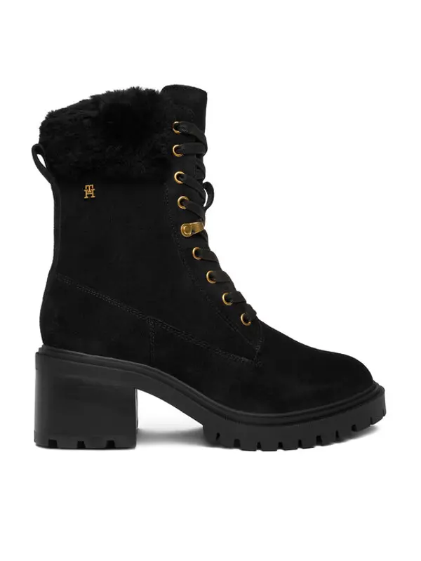 Tommy Hilfiger Tommy Hilfiger Gležnjače Th Shearling Lace Up Boot FW0FW08999 Crna