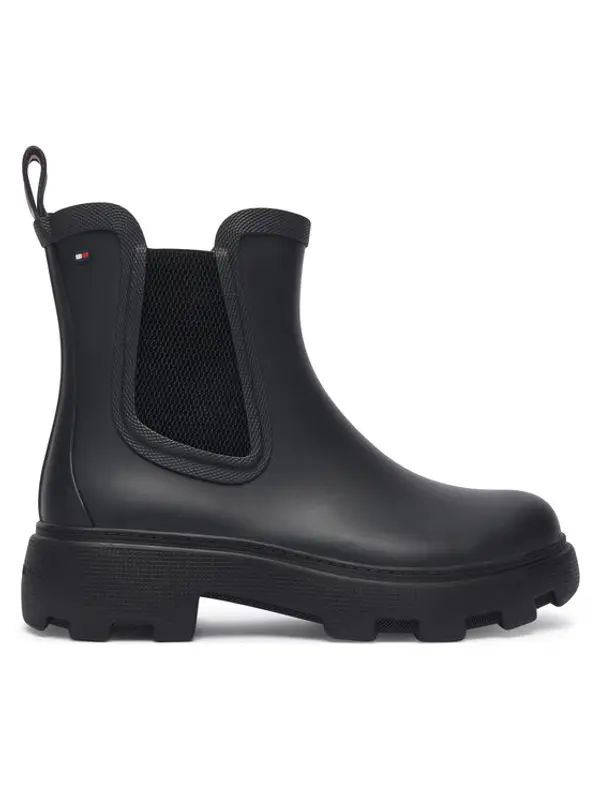 Tommy Hilfiger Tommy Hilfiger Gumene čizme Flag Cleated FW0FW09387 Crna