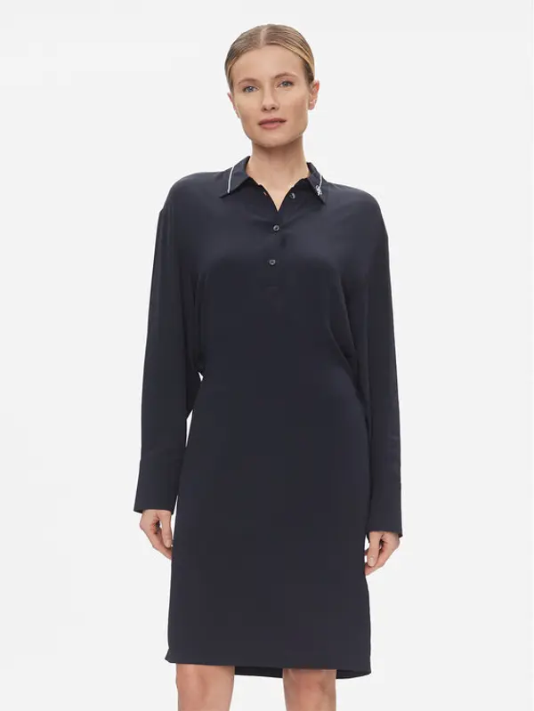 Tommy Hilfiger Tommy Hilfiger Haljina košulja Smd Detail Fluid Knee Dress WW0WW41009 Tamnoplava Regular Fit