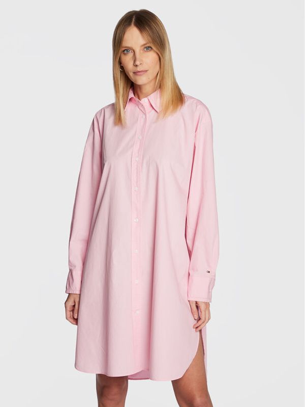 Tommy Hilfiger Tommy Hilfiger Haljina košulja Solid WW0WW37102 Ružičasta Oversize