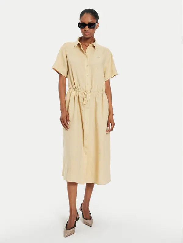 Tommy Hilfiger Tommy Hilfiger Haljina košulja WW0WW41911 Bež Relaxed Fit