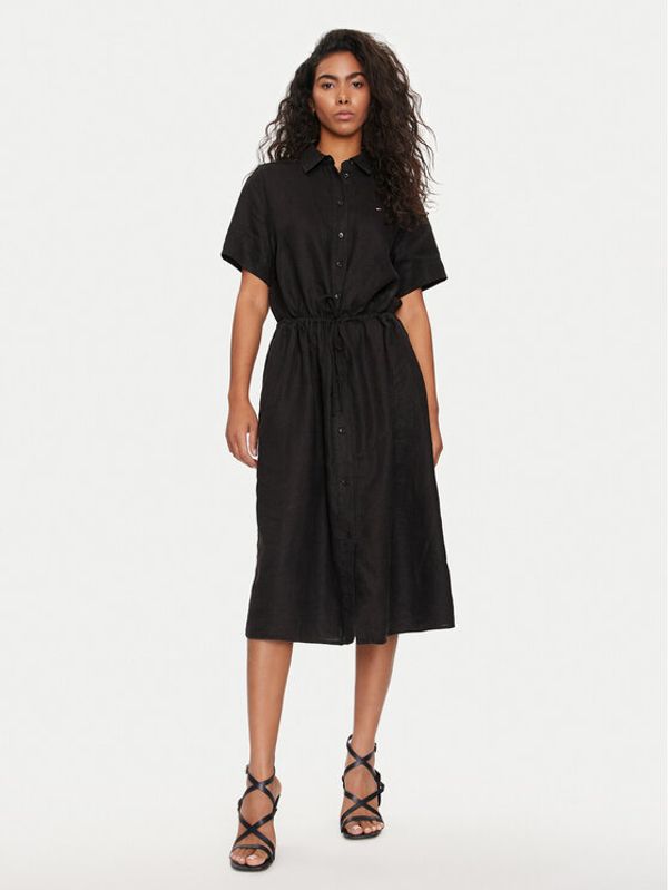 Tommy Hilfiger Tommy Hilfiger Haljina košulja WW0WW41911 Crna Relaxed Fit