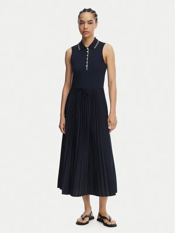 Tommy Hilfiger Tommy Hilfiger Haljina za svaki dan 1985 Pleated WW0WW49621 Tamnoplava Regular Fit