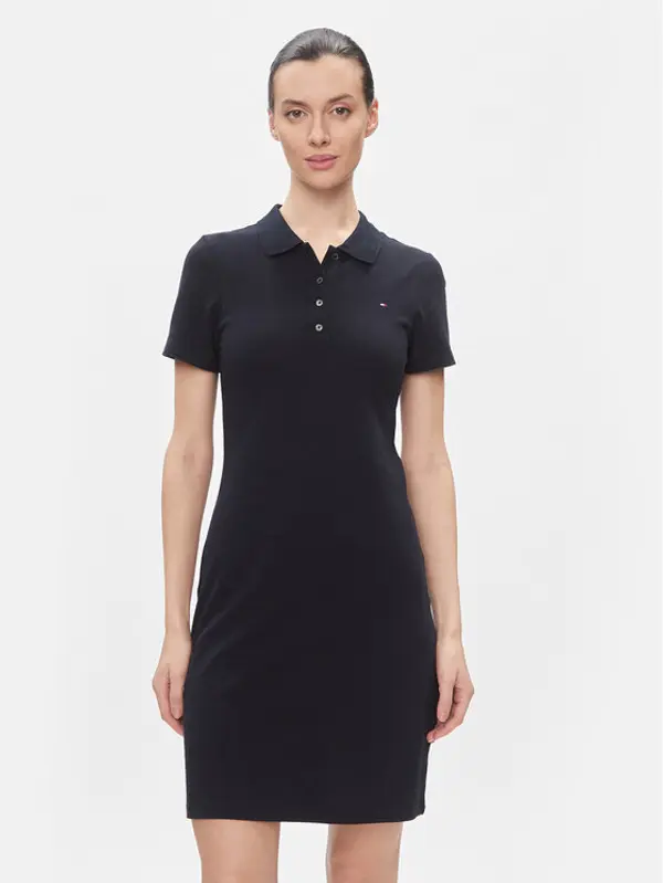 Tommy Hilfiger Tommy Hilfiger Haljina za svaki dan 1985 Slim Pique Polo Dress Ss WW0WW42048 Tamnoplava Slim Fit