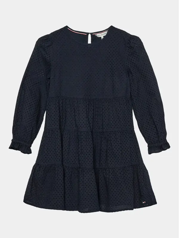 Tommy Hilfiger Tommy Hilfiger Haljina za svaki dan Broderie Anglaise KG0KG07779 D Plava Regular Fit
