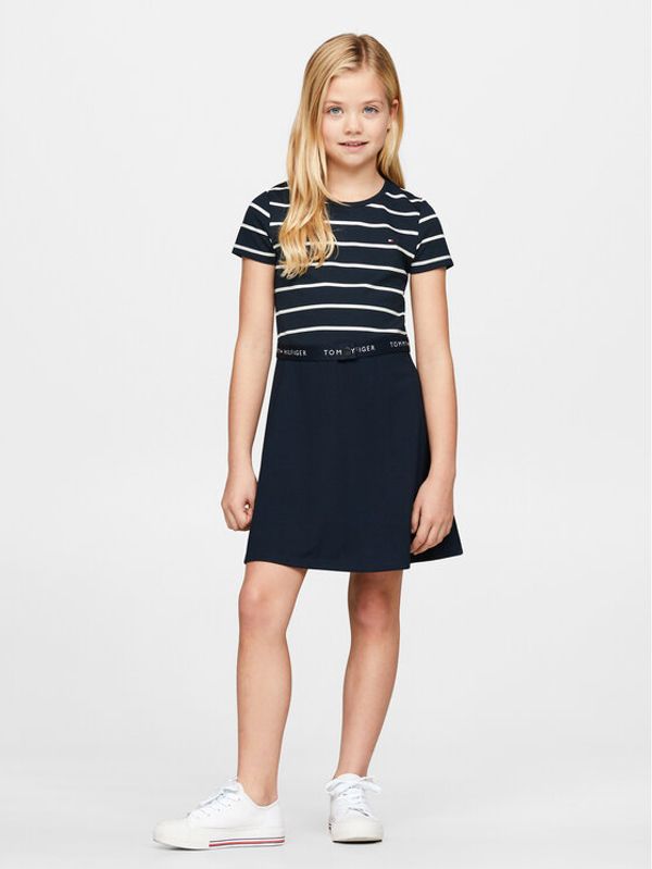 Tommy Hilfiger Tommy Hilfiger Haljina za svaki dan Essential Skater KG0KG07776 M Tamnoplava Regular Fit