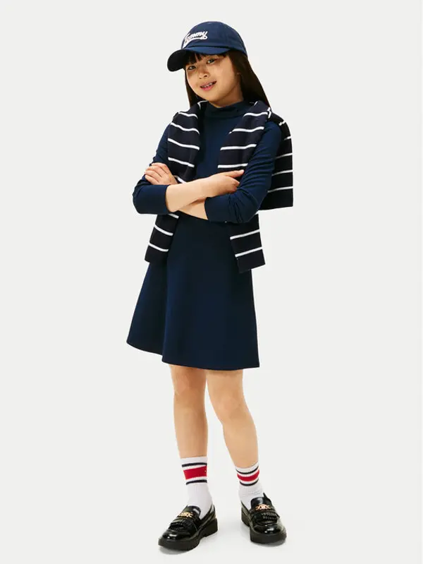 Tommy Hilfiger Tommy Hilfiger Haljina za svaki dan Essential Skater KG0KG08790 D Tamnoplava Regular Fit
