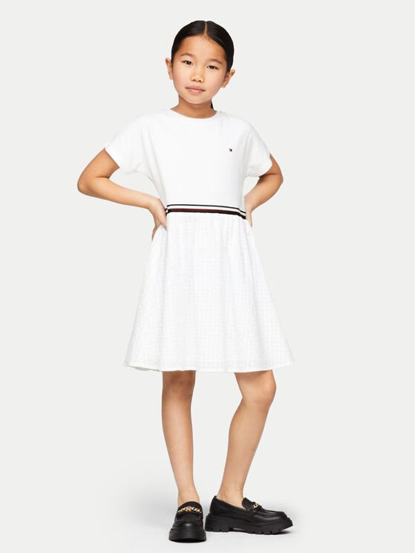 Tommy Hilfiger Tommy Hilfiger Haljina za svaki dan Global Stripe KG0KG07925 M Bijela Regular Fit