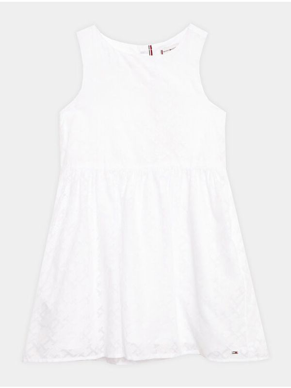 Tommy Hilfiger Tommy Hilfiger Haljina za svaki dan Monogram KG0KG07175 M Bijela Regular Fit