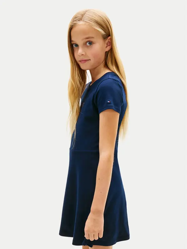 Tommy Hilfiger Tommy Hilfiger Haljina za svaki dan Skater KG0KG09284 Tamnoplava Regular Fit