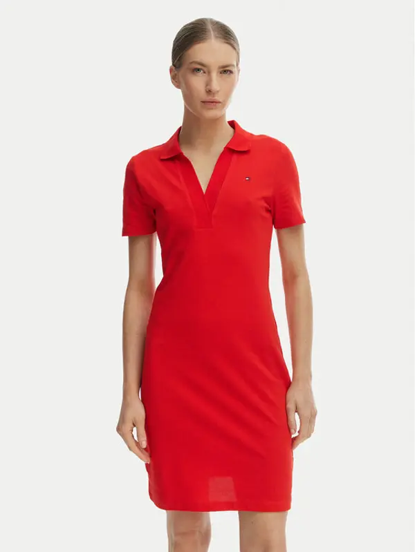 Tommy Hilfiger Tommy Hilfiger Haljina za svaki dan WW0WW42567 Narančasta Slim Fit