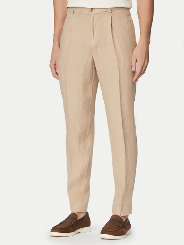 Tommy Hilfiger Tommy Hilfiger Hlače Smart Casual MW0MW42708 Tamno bež Regular Fit