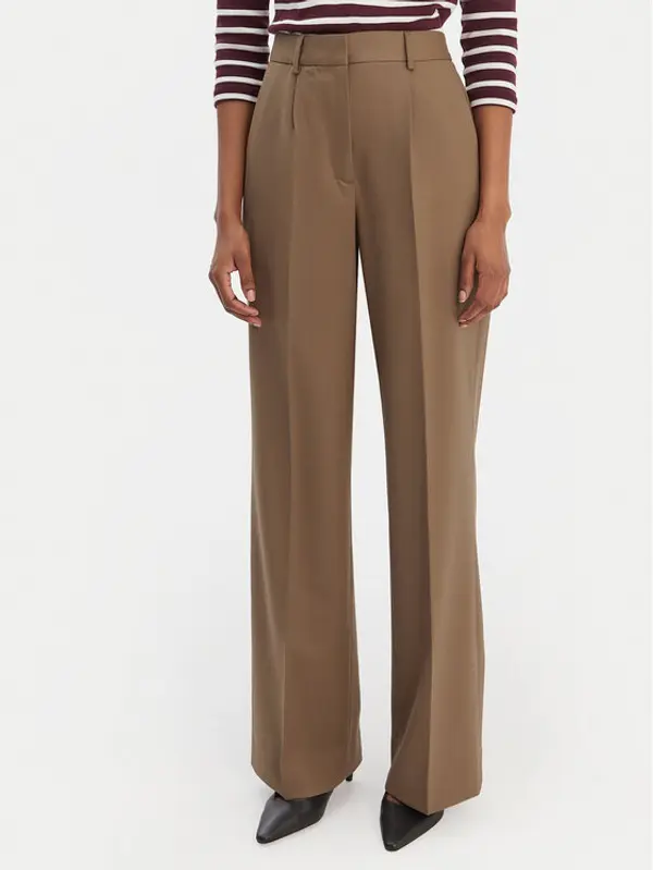 Tommy Hilfiger Tommy Hilfiger Hlače Timeless WW0WW48801 Bež Wide Leg