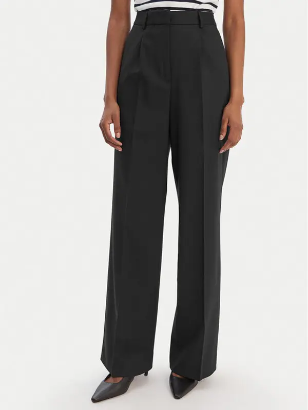 Tommy Hilfiger Tommy Hilfiger Hlače Timeless WW0WW48801 Crna Wide Leg