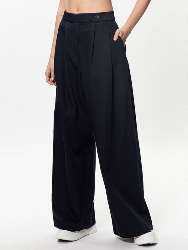 Tommy Hilfiger Tommy Hilfiger Hlače WW0WW38596 Tamnoplava Wide Leg