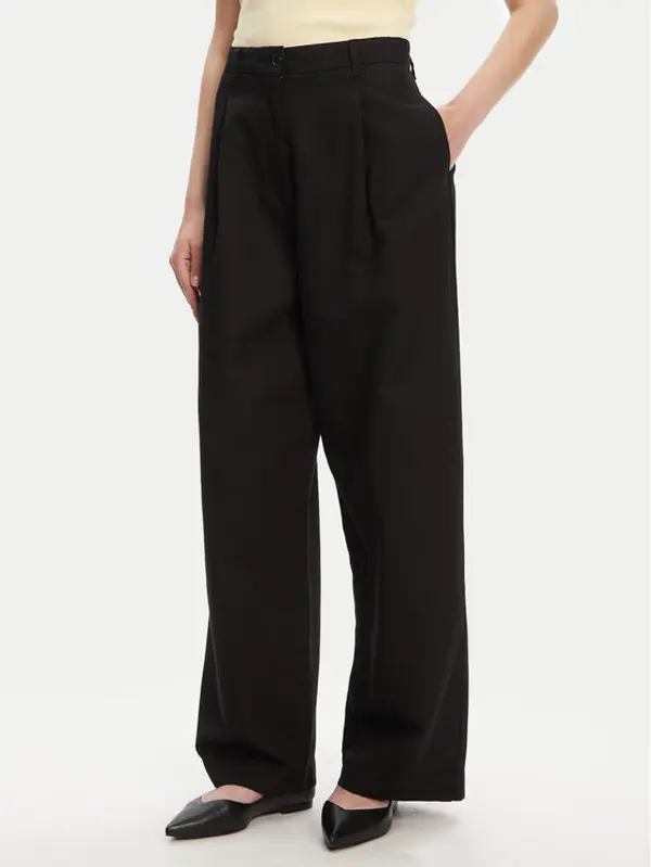 Tommy Hilfiger Tommy Hilfiger Hlače WW0WW45780 Crna Wide Leg