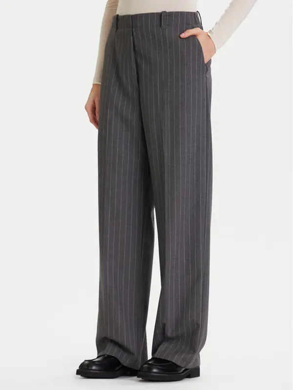 Tommy Hilfiger Tommy Hilfiger Hlače WW0WW47550 Siva Wide Leg