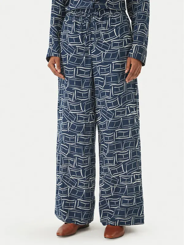 Tommy Hilfiger Tommy Hilfiger Hlače WW0WW48970 Tamnoplava Wide Leg