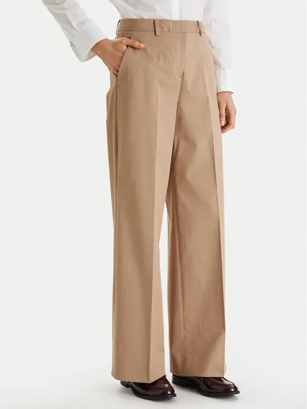 Tommy Hilfiger Tommy Hilfiger Hlače WW0WW49471 Bež Wide Leg