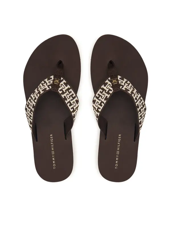Tommy Hilfiger Tommy Hilfiger Japanke Corportate Sandal FW0FW09610 Smeđa