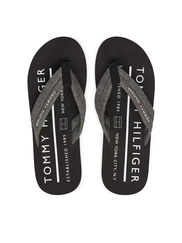 Tommy Hilfiger Tommy Hilfiger Japanke Hilfiger Chambray Beach Sandal FM0FM05751 Siva
