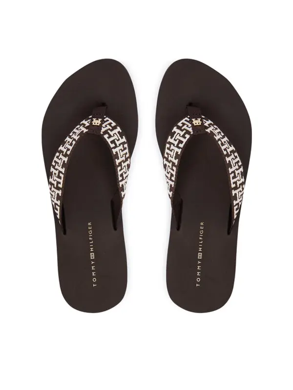 Tommy Hilfiger Tommy Hilfiger Japanke Mono Wedge Summer Sandal FW0FW09696 Smeđa