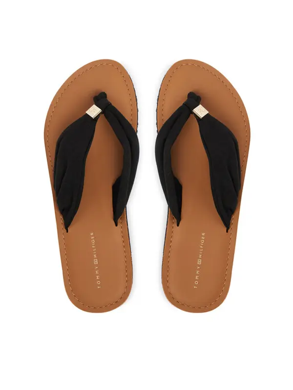 Tommy Hilfiger Tommy Hilfiger Japanke Th Ltr Footbed Summer Sandal FW0FW09194 Crna