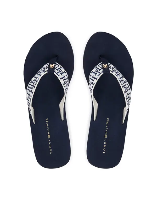Tommy Hilfiger Tommy Hilfiger Japanke Wedge Summer Sandal Mono FW0FW09698 Tamnoplava