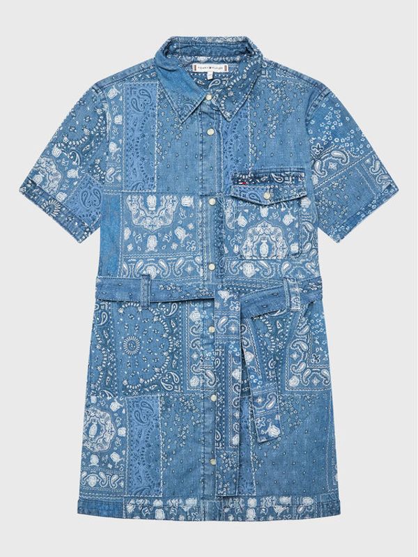Tommy Hilfiger Tommy Hilfiger Jeans haljina Bandana KG0KG06827 Plava Regular Fit