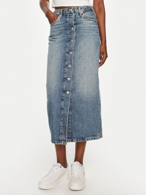 Tommy Hilfiger Tommy Hilfiger Jeans suknja WW0WW42879 Plava Straight Fit