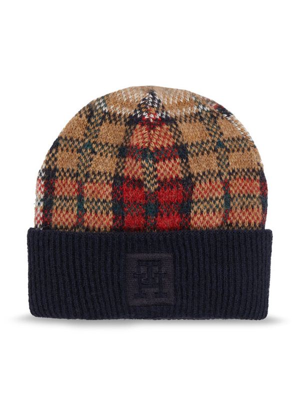 Tommy Hilfiger Tommy Hilfiger Kapa Tommy Check Beanie AW0AW15315 Tamnoplava