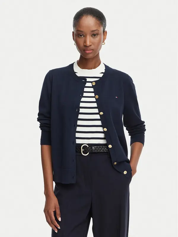 Tommy Hilfiger Tommy Hilfiger Kardigan Cable Fine WW0WW42370 Tamnoplava Regular Fit