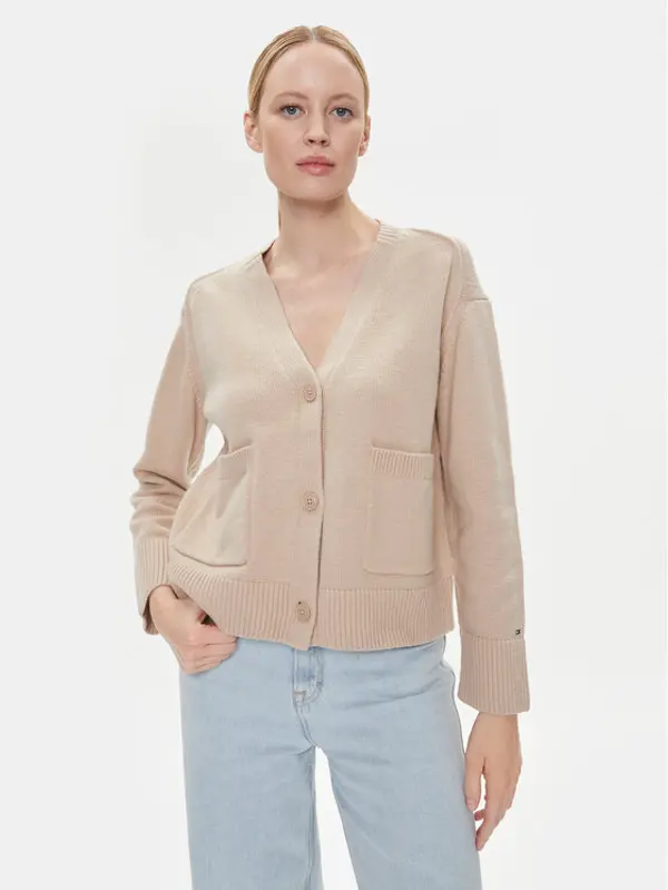 Tommy Hilfiger Tommy Hilfiger Kardigan WW0WW39922 Bež Relaxed Fit