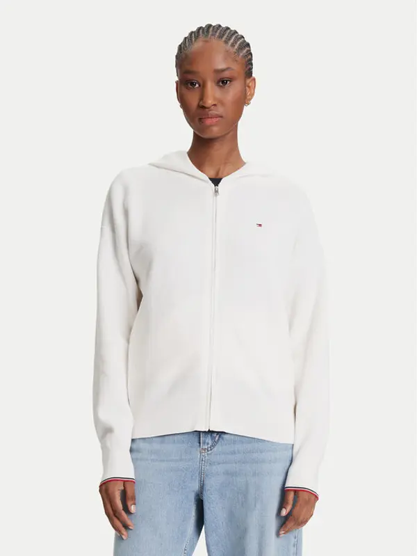 Tommy Hilfiger Tommy Hilfiger Kardigan WW0WW42018 Écru Regular Fit