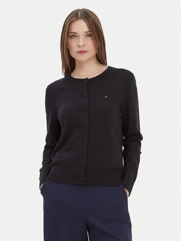 Tommy Hilfiger Tommy Hilfiger Kardigan WW0WW42370 Crna Regular Fit