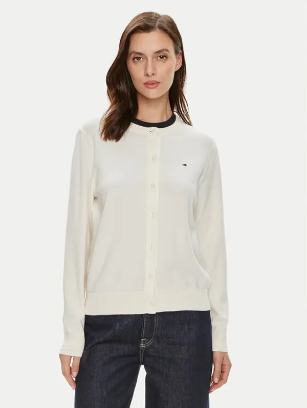 Tommy Hilfiger Tommy Hilfiger Kardigan WW0WW42370 Écru Regular Fit