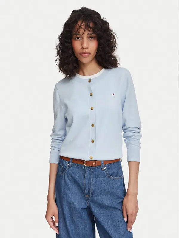 Tommy Hilfiger Tommy Hilfiger Kardigan WW0WW42370 Svijetloplava Regular Fit