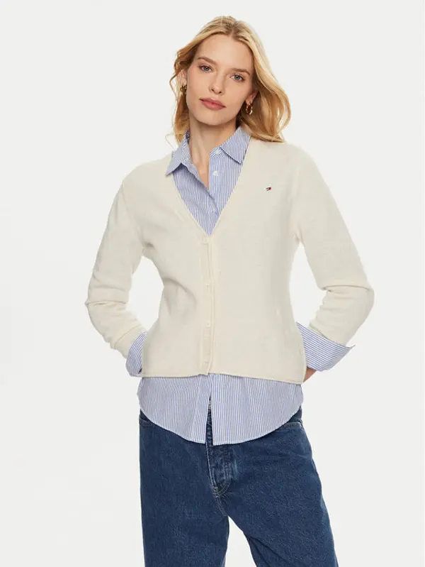 Tommy Hilfiger Tommy Hilfiger Kardigan WW0WW43092 Bež Regular Fit
