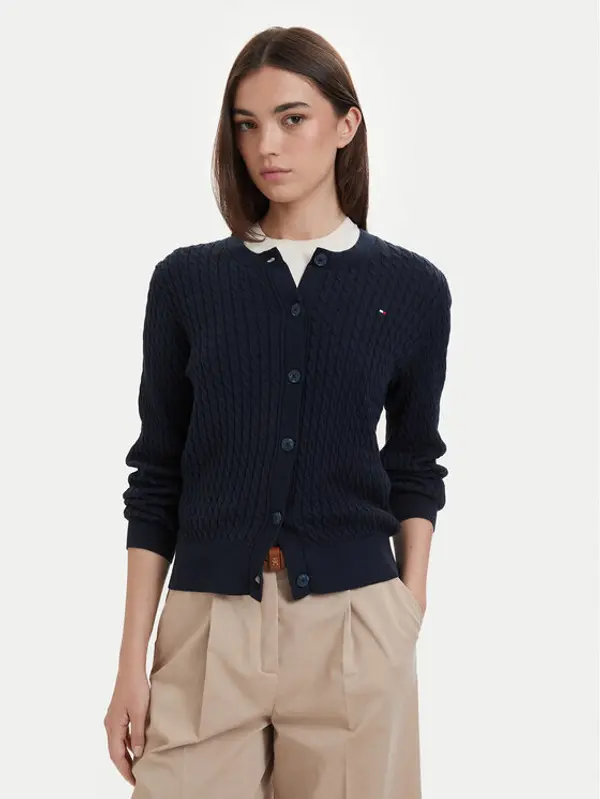 Tommy Hilfiger Tommy Hilfiger Kardigan WW0WW43329 Tamnoplava Regular Fit