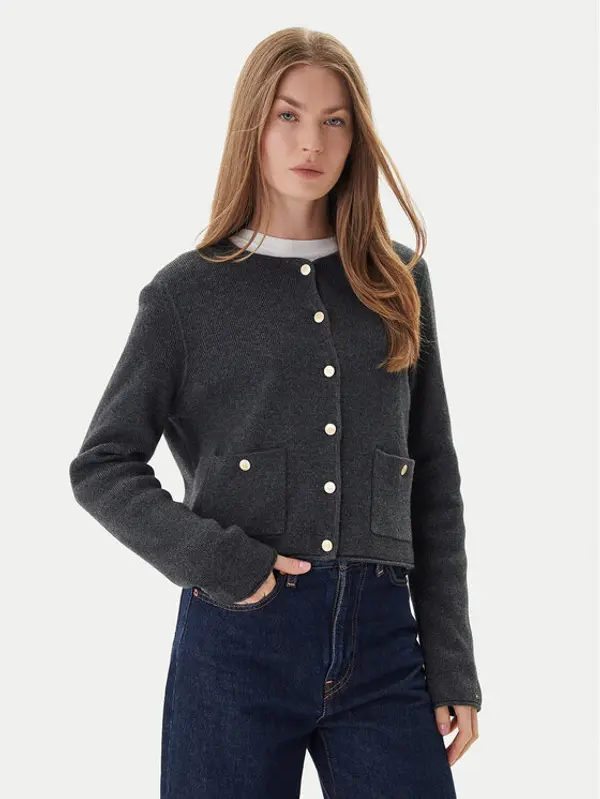 Tommy Hilfiger Tommy Hilfiger Kardigan WW0WW46441 Siva Regular Fit