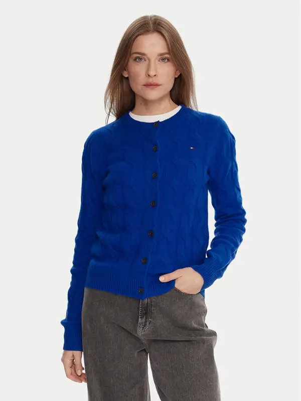 Tommy Hilfiger Tommy Hilfiger Kardigan WW0WW47463 Plava Regular Fit