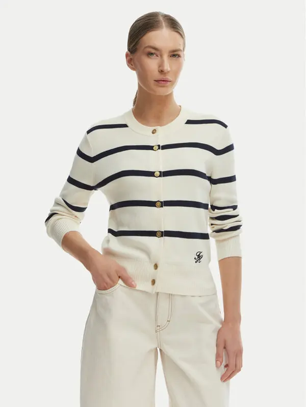 Tommy Hilfiger Tommy Hilfiger Kardigan WW0WW49617 Écru Regular Fit