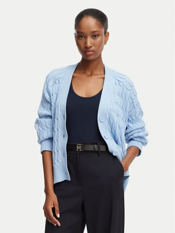 Tommy Hilfiger Tommy Hilfiger Kardigan WW0WW50078 Svijetlo plava Relaxed Fit