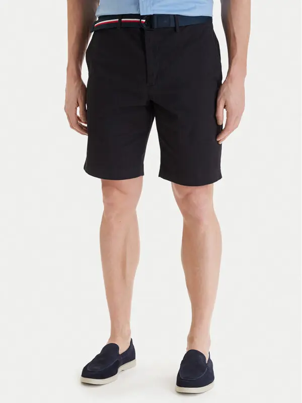 Tommy Hilfiger Tommy Hilfiger Komplet kratke hlače i remen Denton MW0MW42349 Crna Slim Fit